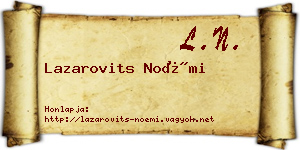 Lazarovits Noémi névjegykártya